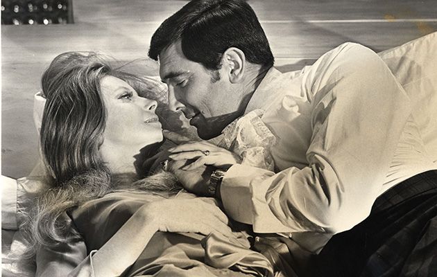 Catherine Schell with George Lazenby in 1969 James Bond film On Her Majesty&#039;s Secret Service