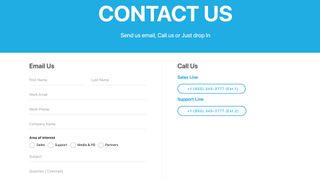 Apptivo's online customer service contact page