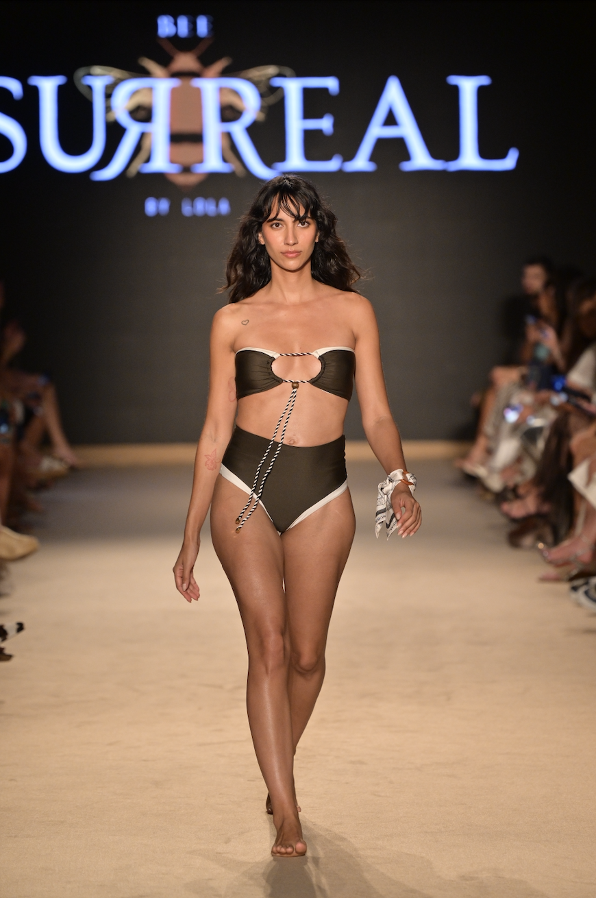 Bee Surreal model on the runway during Paraiso Miami Swim Week.