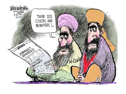 Editorial cartoon world Al Qaeda Foley ISIS