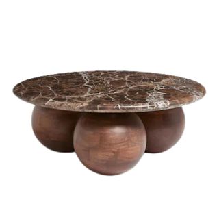 Orb Marble Wood Round Coffee Table