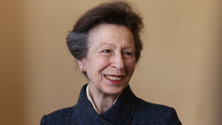 Princess Anne, Princess Royal talks to volunteers during her visit to knife crime community group 'Off The Streets' on February 16, 2024 in Wellingborough, England