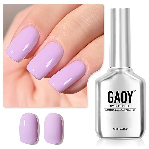 Gaoy Pastel Gel Nail Polish, 16ml Soak Off Uv Light Cure Gel Polish for Spring Summer Soft Candy Nail Art Diy, Macaron 1648 Light Purple