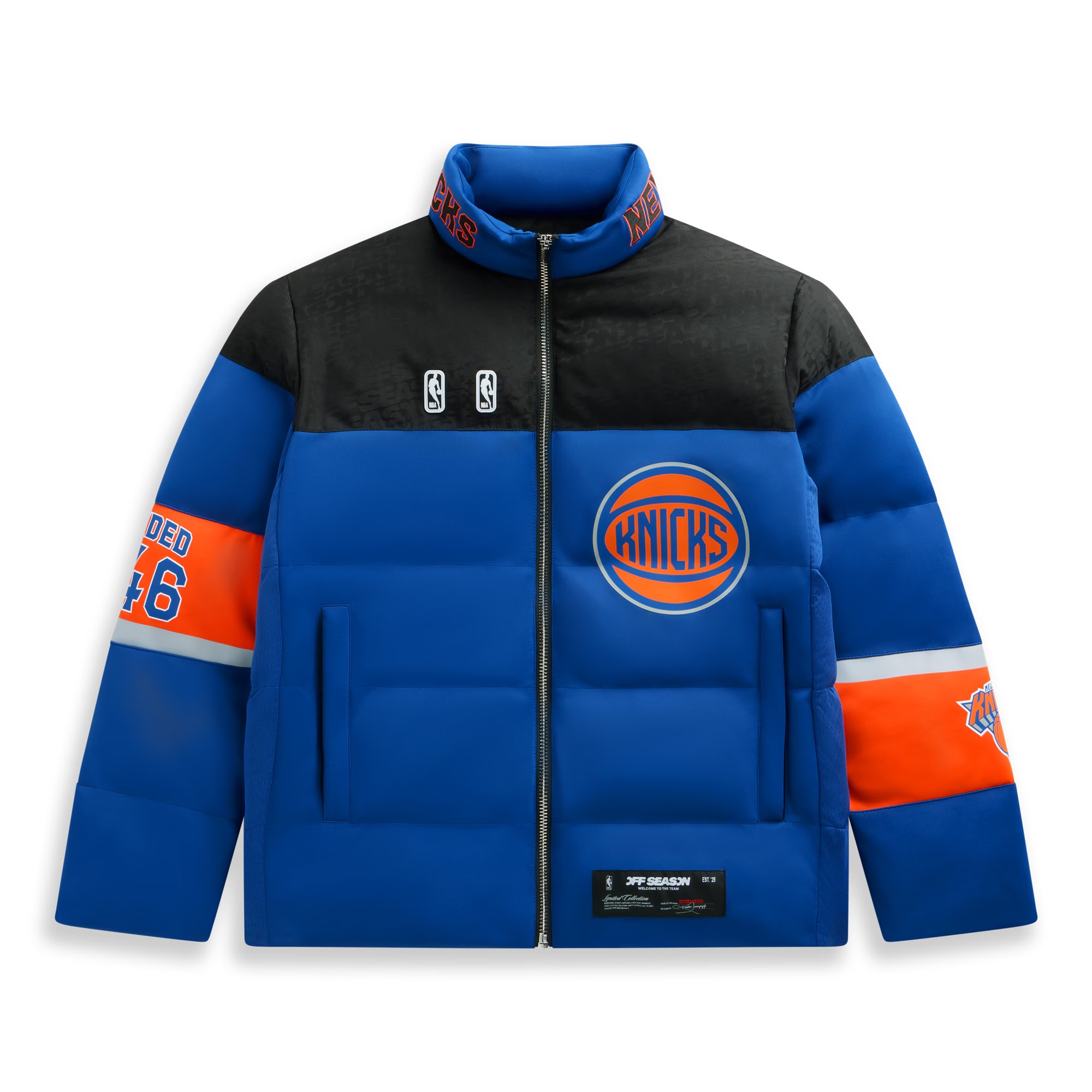 Off Season, Unisex Blue New York Knicks Standard Puffer Jacket