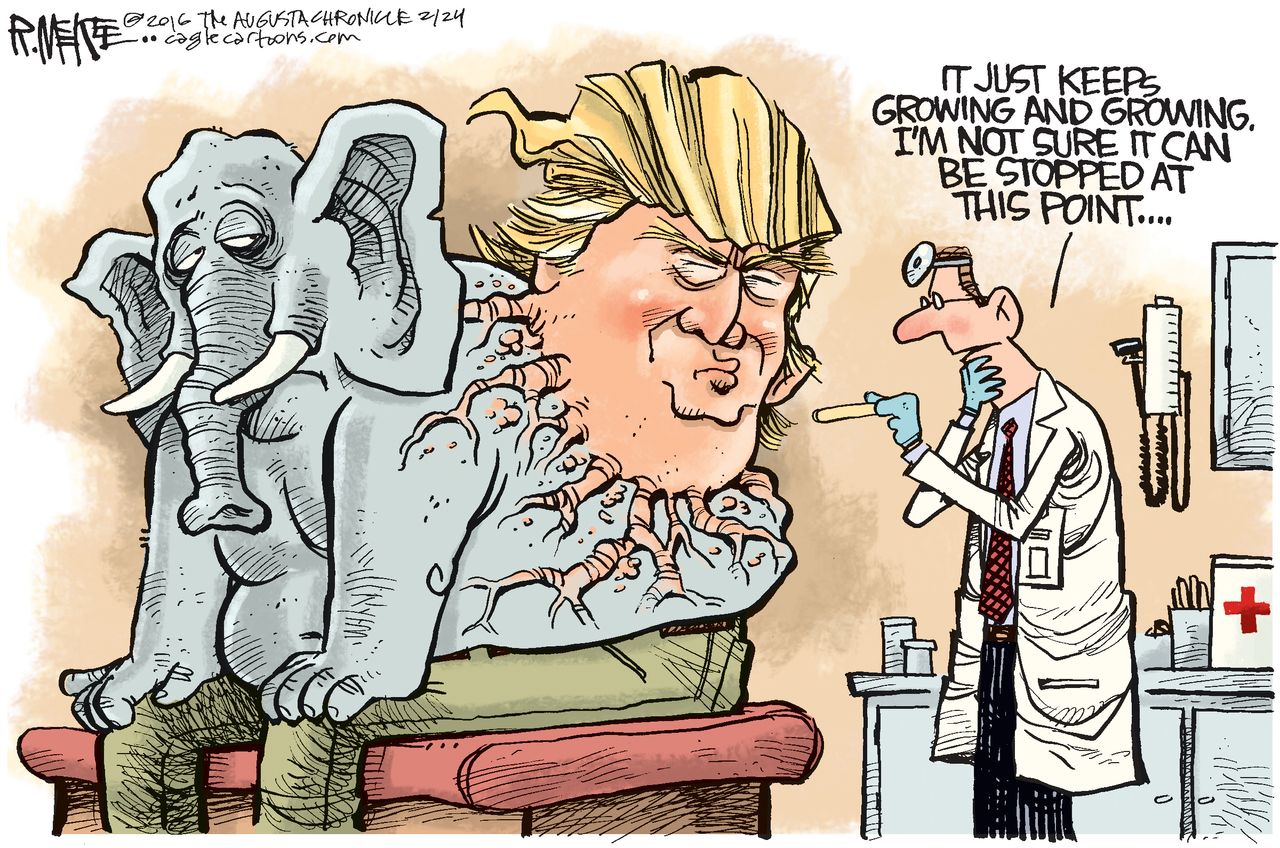 Political Cartoon U.S. Trump GOP