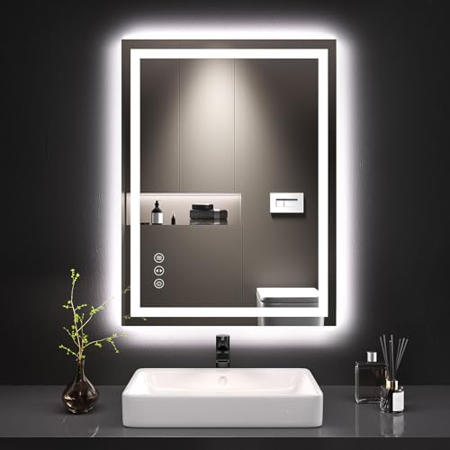 Loaao 24x32 Led Bathroom Mirror With Lights, Anti-Fog, Dimmable, Backlit + Front Lit, Lighted Bathroom Vanity Mirror for Wall, Memory Function, Tempered Glass, Shatter-Proof, Etl Listed
