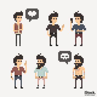 Pixel People - Friends Talking by Crosailes. These cute characters might be used, for example, in the layout of a magazine feature about the chatbot phenomenon