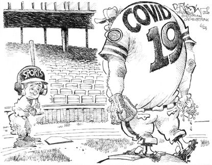 Editorial Cartoon U.S. sports coronavirus baseball