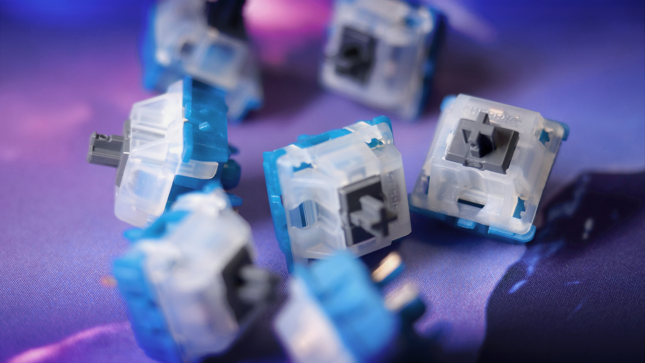 Shots of Cherry's limited Northern Lights keyboard
