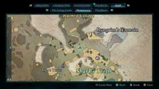 Avowed map location for treasure in Shatterscarp