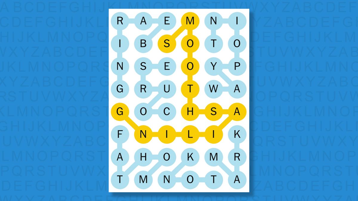 नीलो पृष्ठभूमिमा खेल ७६५ को लागि NYT Strands जवाफहरू