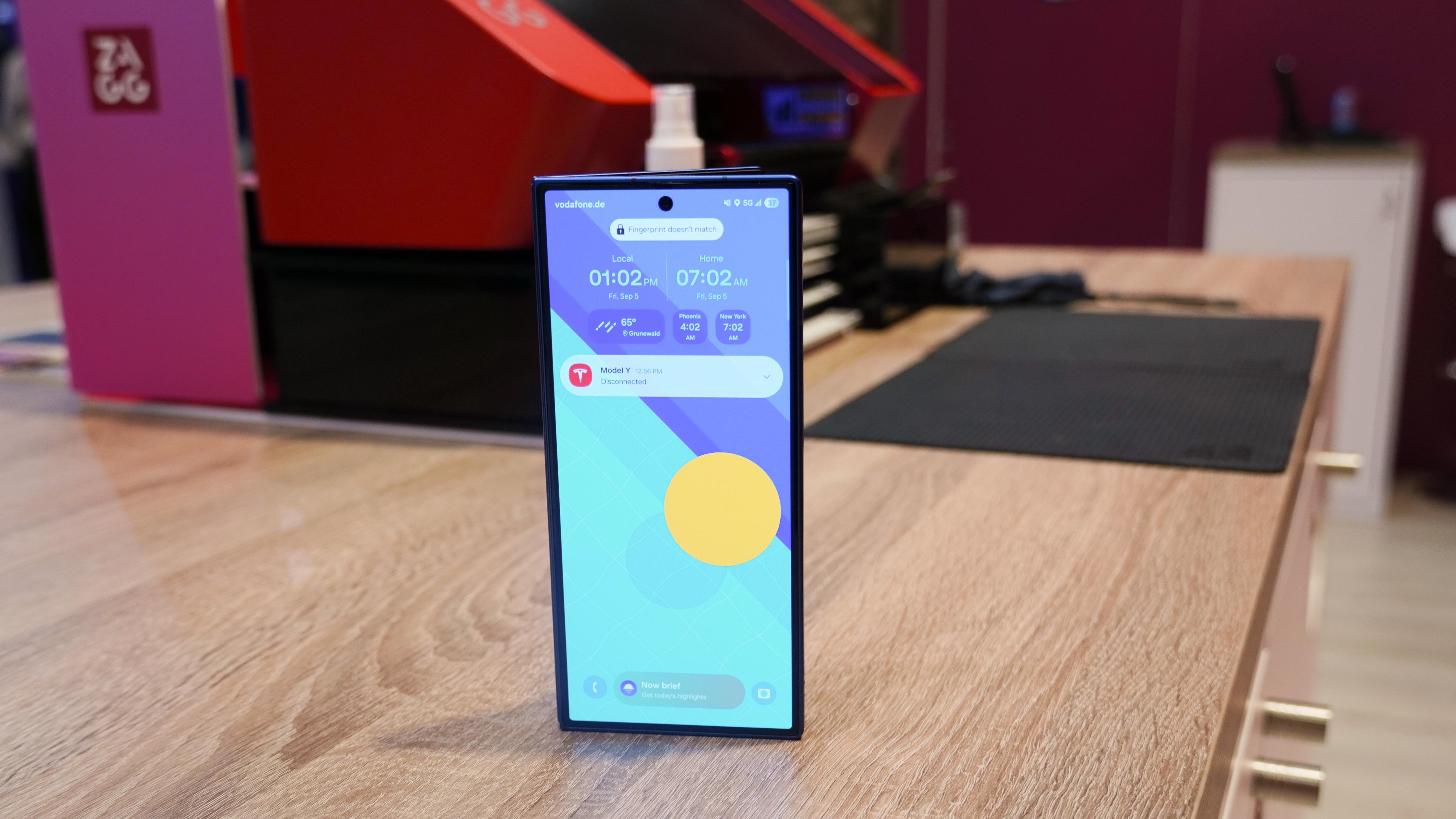 Zagg's On Demand screen protector machine cutting film for a Samsung Galaxy Z Fold 7.