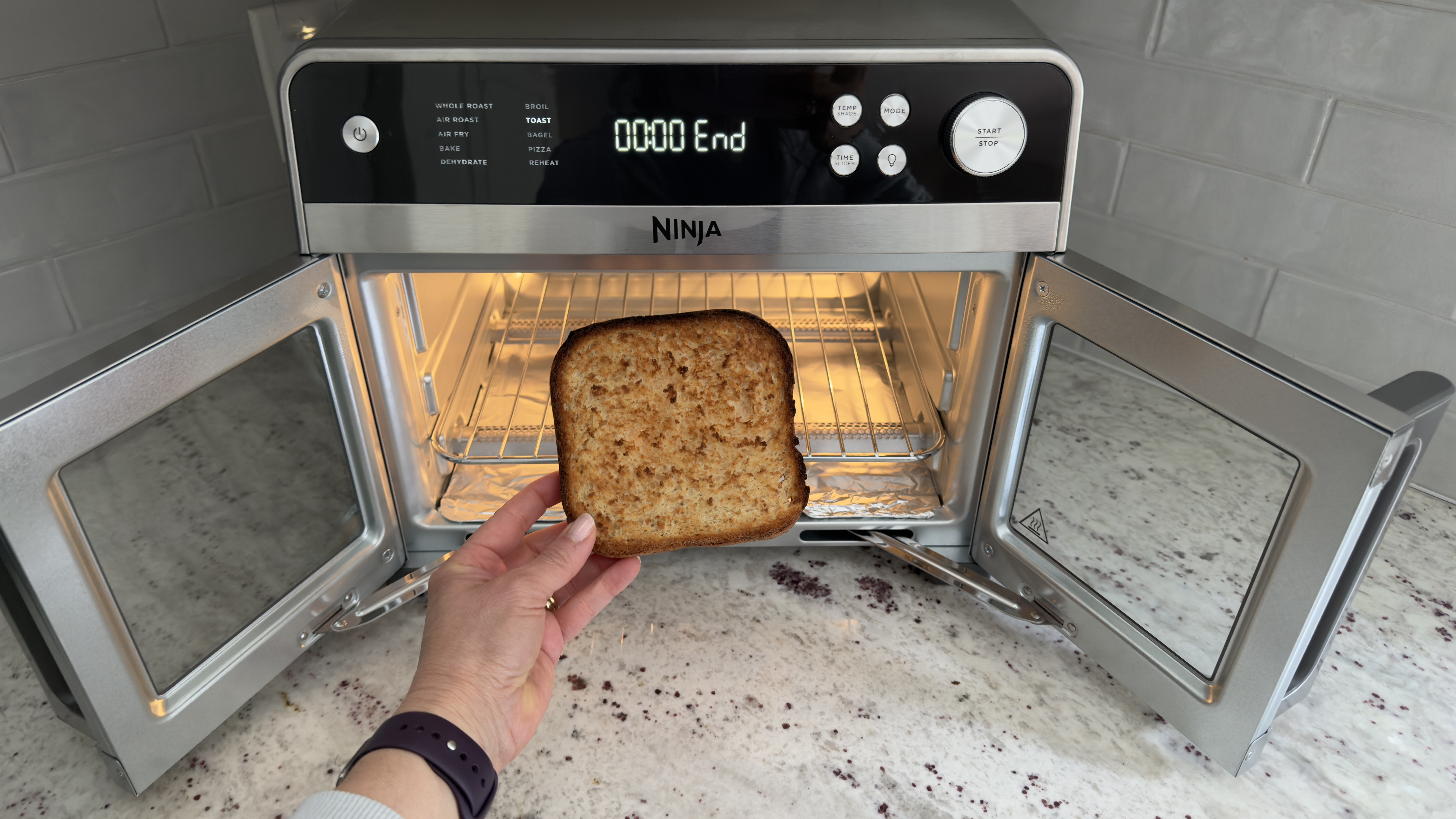 Ninja French Door Air Fryer and Countertop Oven and toast