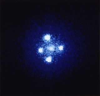 Einstein's Cross is an example of gravitational lensing.