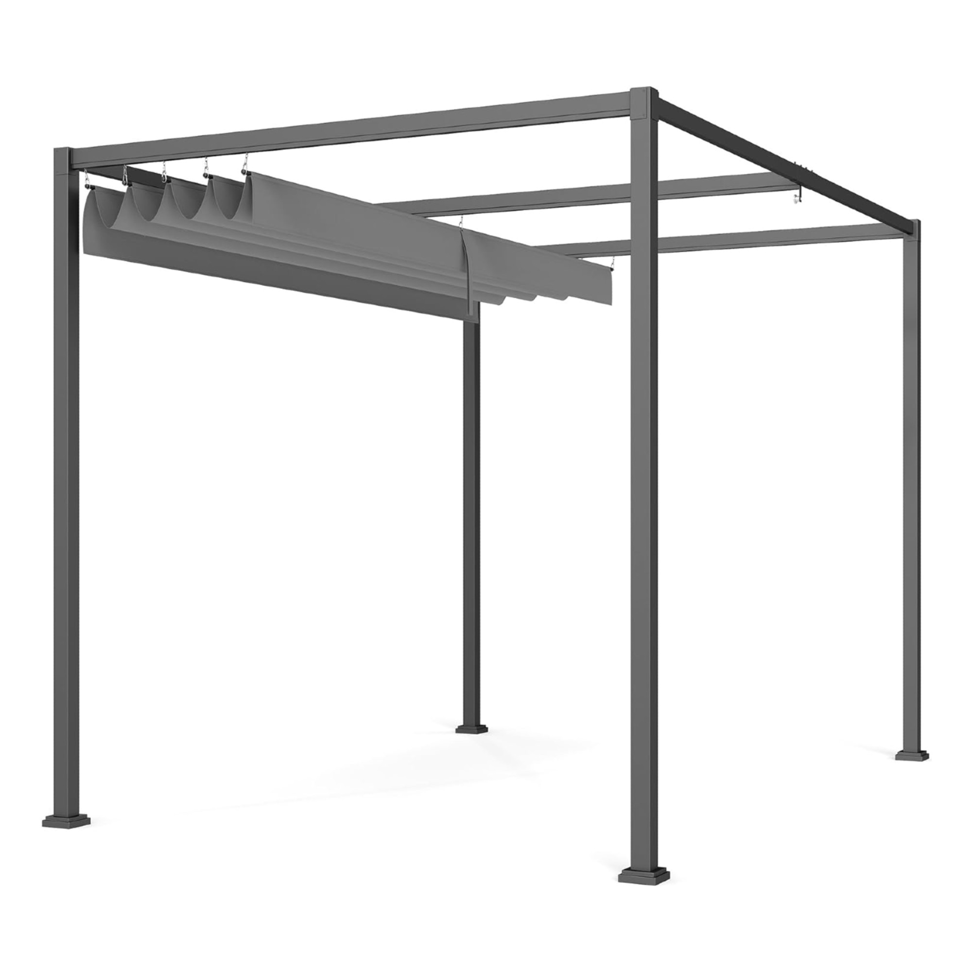 Outsunny 3 x 2m Metal Outdoor Pergola with Retractable Roof