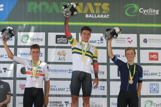 The top thee in the u23 Australian time trial championships