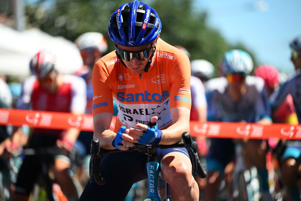 Overnight race leader Stephen Williams (Israel-Premier Tech) deep in thought at the start