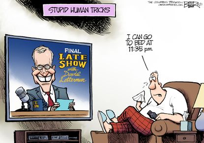 Editorial cartoon U.S. Entertainment David Letterman
