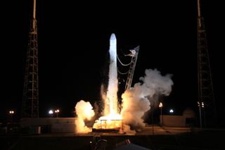 SpaceX's Dragon Capsule Rises off the Pad