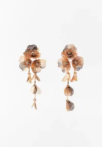 Zara Cascading floral earrings - Golden - £17.99 | Zara