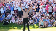 Xander Schauffele celebrates winning the 2024 PGA Championship