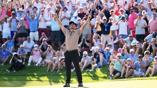 Xander Schauffele celebrates winning the 2024 PGA Championship