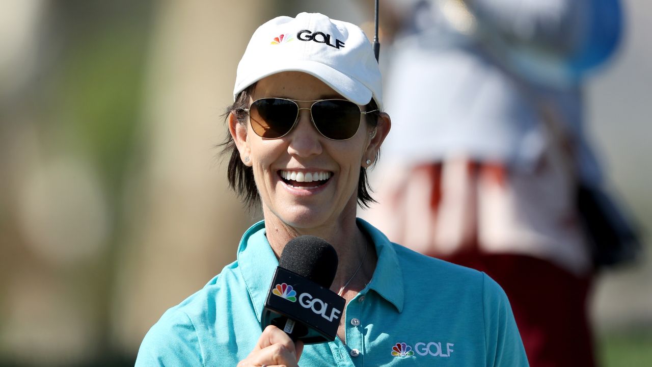 Kay Cockerill working for the Golf Channel at the ANA Inspiration