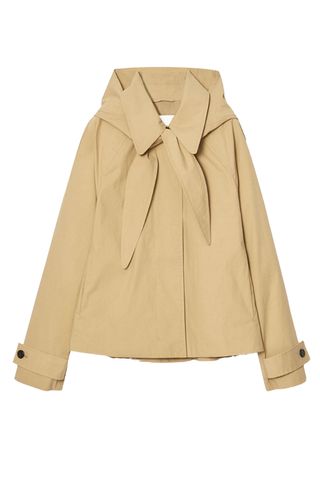 Detachable-Hood Short Trench Coat