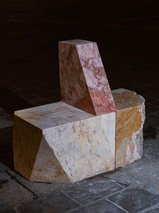 Objects of Common Interest marble seat for Bergamo installation