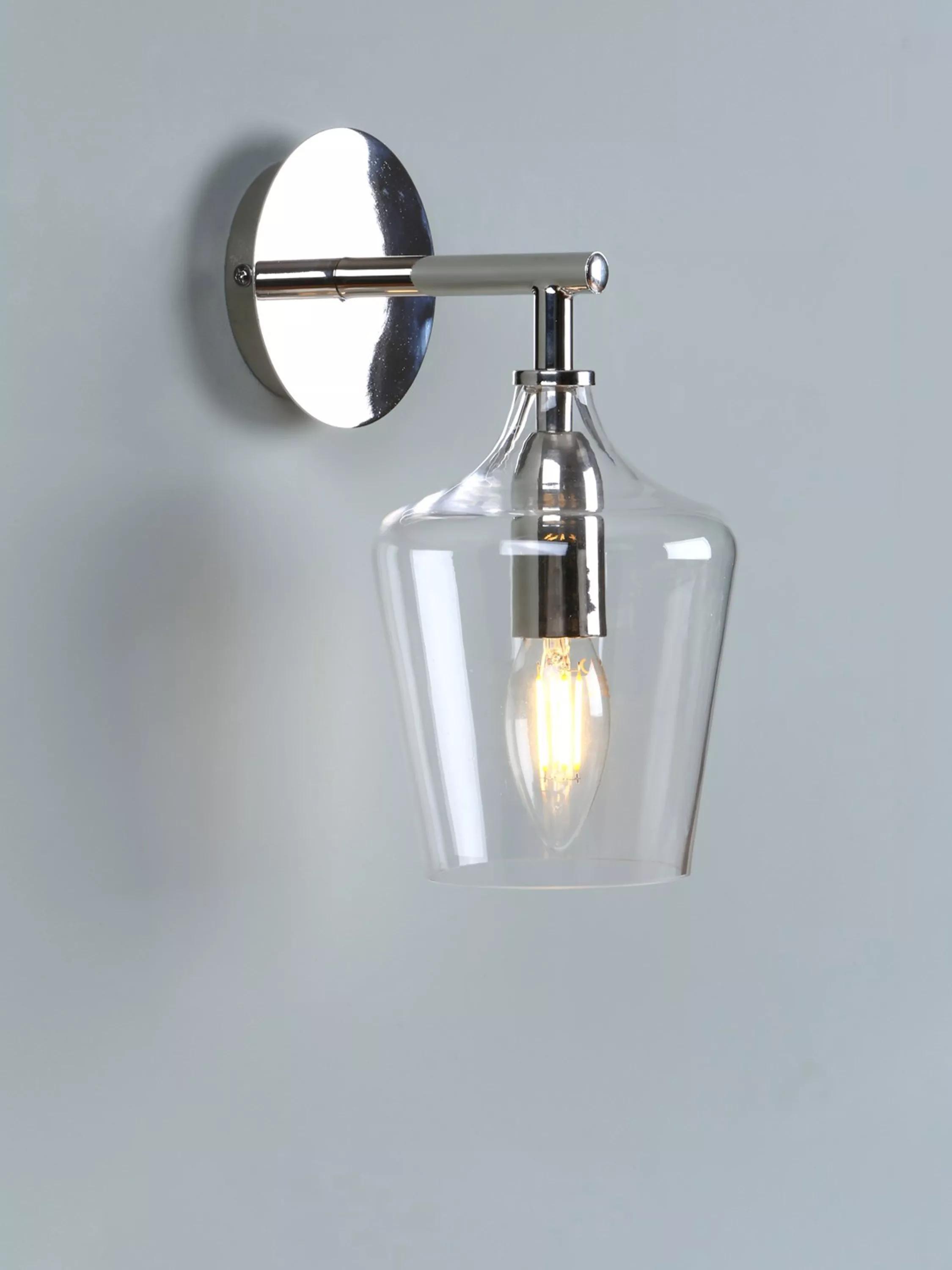 Laura Ashley Ockley Glass Wall Light, Clear