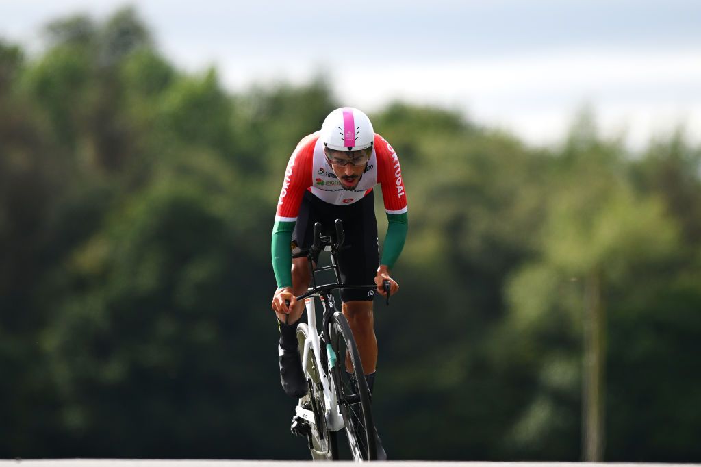 STIRLING SCOTLAND AUGUST 09 Antonio Morgado of Portugal sprints during the Men Under 23 Individual Time Trial a 362km race from Stirling to Stirling 80m at the 96th UCI Cycling World Championships Glasgow 2023 Day 7 UCIWT on August 09 2023 in Glasgow Stirling Photo by Dario BelingheriGetty Images