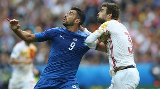 Graziano Pellè and Gerard Pique 