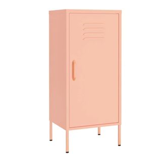 A pink storage locker