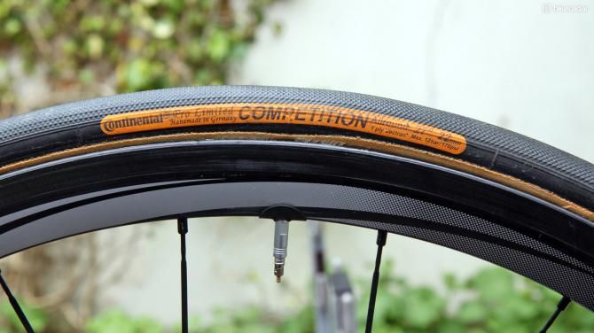 Continental tubulars are glued to the 35mm-deep Shimano Dura-Ace carbon wheels