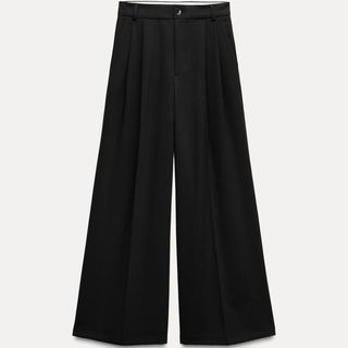 Black wide-leg suit trousers from Zara