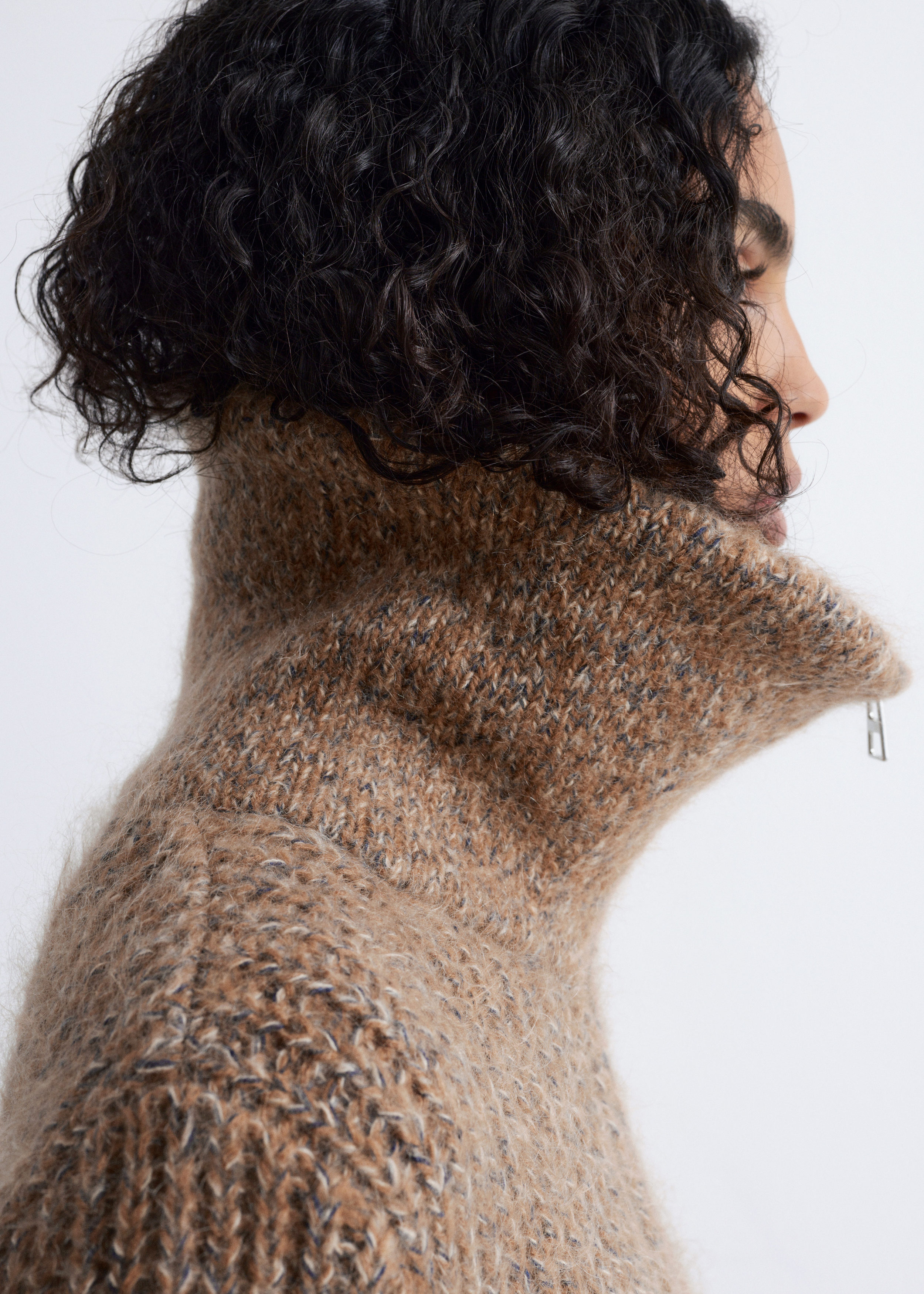Knitted Zip-Up Cardigan
