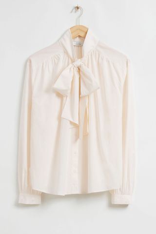 & Other Stories Relaxed Lavallière-Neck Blouse