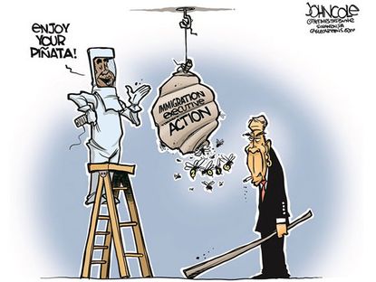 Obama cartoon executive order immigration Boehner
