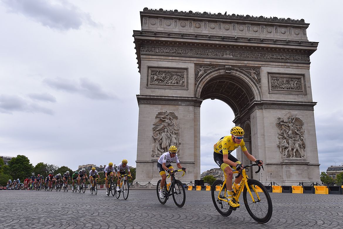 Chris Froome on the final stage of the Tour de France