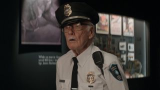 Stan Lee dressed as a security guard in Winter Soldier.