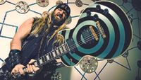 Zakk Wylde with a Gibson Les Paul Bullseye Custom electric guitar at the Colston Hall, Bristol, February 23, 2011. 