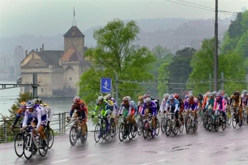 It was a wet day for the peloton on stage four at the Tour of Romandie