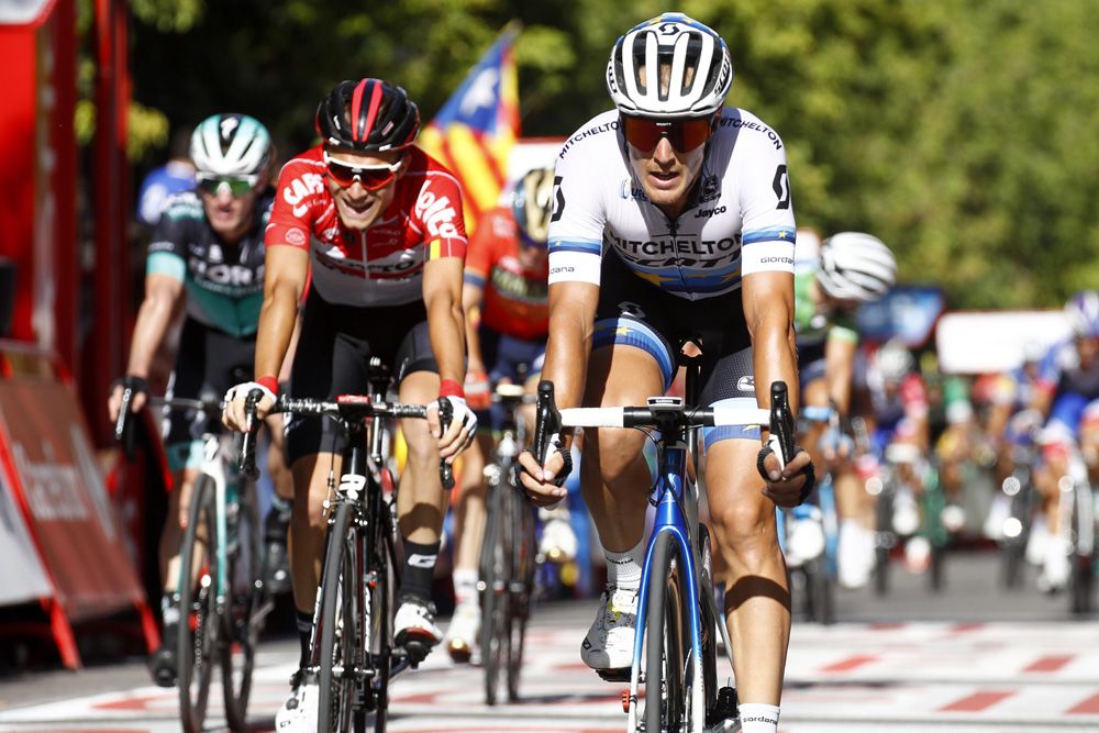 European champion Matteo Trentin tried to his hand in the sprint