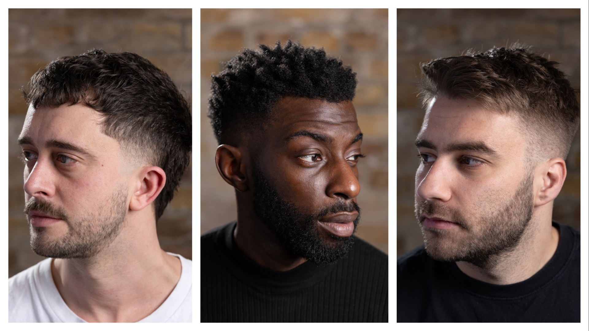 A selection of men's hair styles for summer 2025