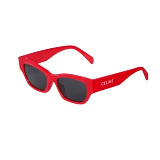 Pair of oval red Celine sunglasses