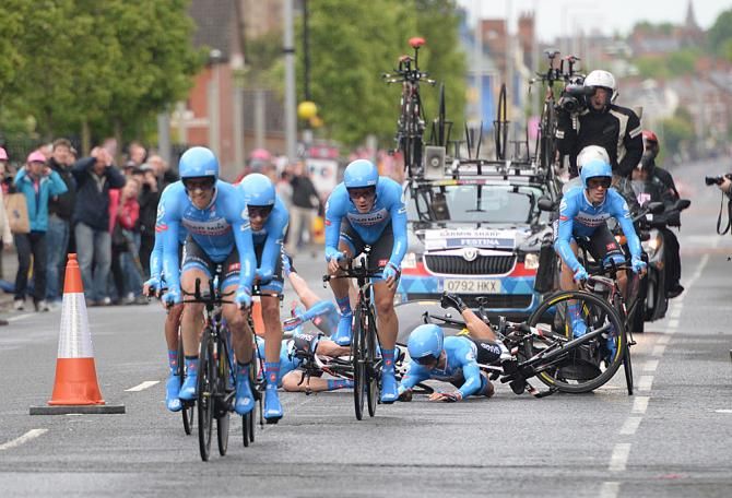 Garmin-Sharp came to grief in the Giro d'Italia TTT