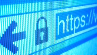 Secure website padlock on search bar