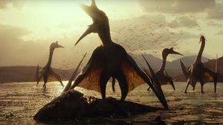 dinos in the cretaceous era during the prologue of Jurassic World Dominion