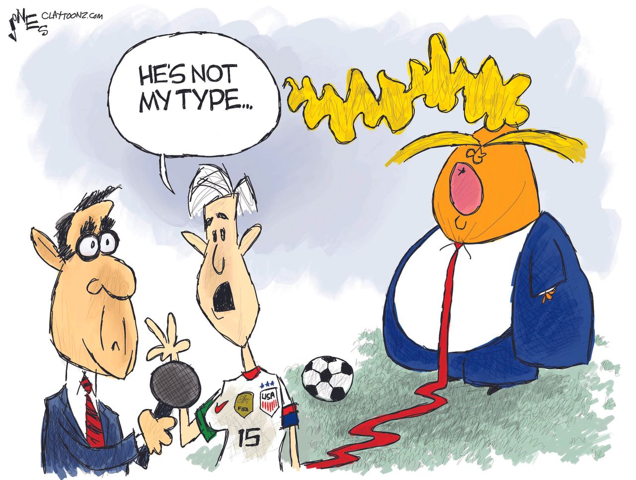 Political Cartoon U.S. Megan Rapinoe World Cup Trump Not My Type