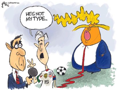 Political Cartoon U.S. Megan Rapinoe World Cup Trump Not My Type